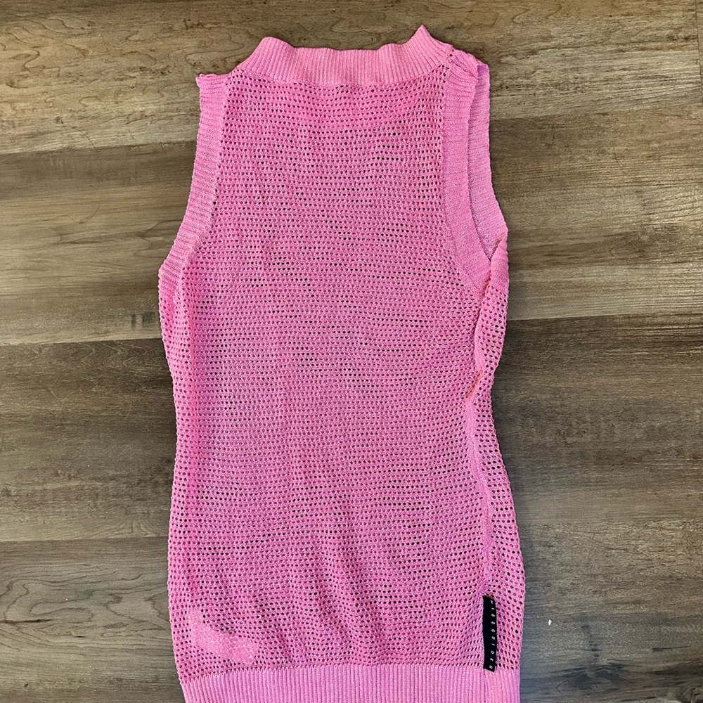 Pink Sleeveless Knit Top